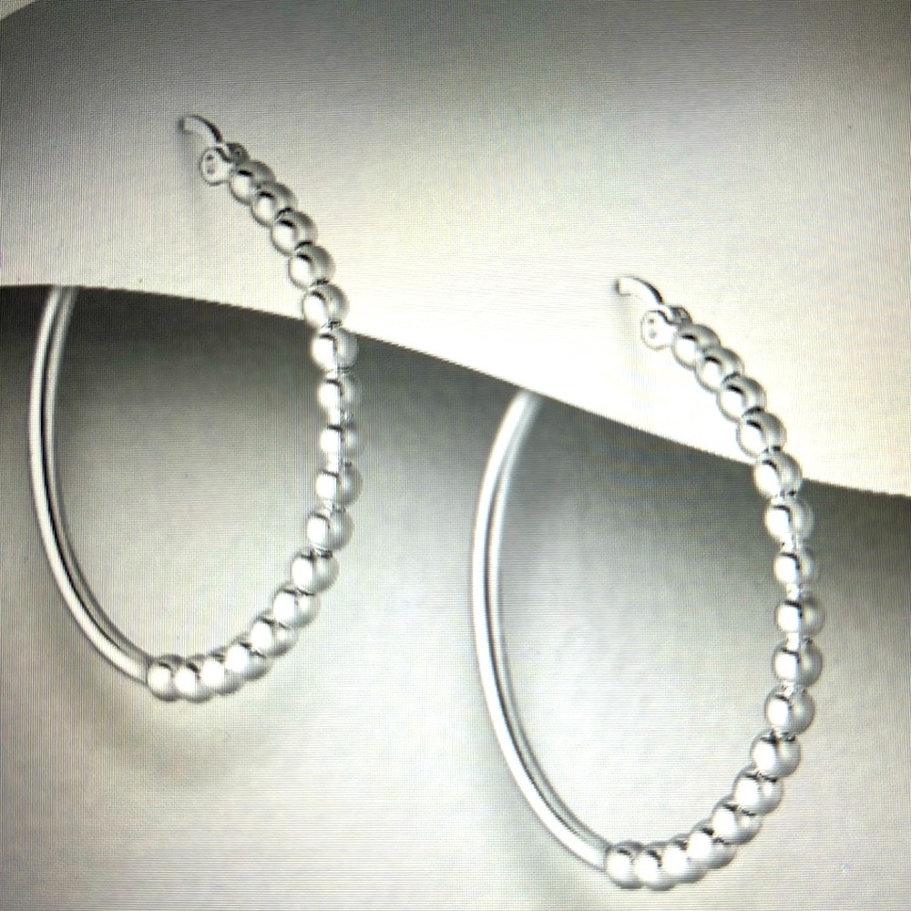 Brand New 925 Sterling Silver Ball Hoop earrings